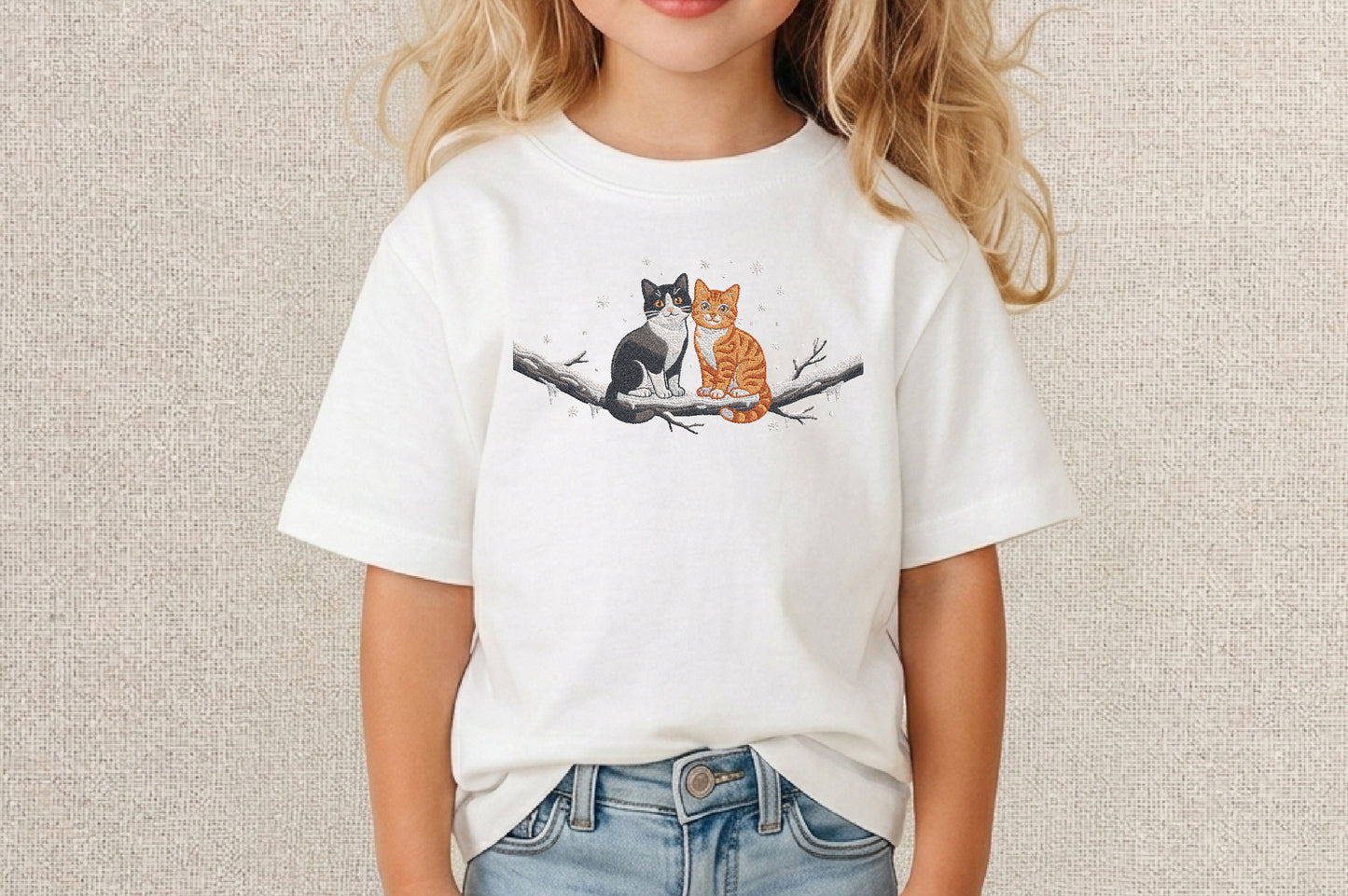 Cat Embroidery Design – Cute Cat Machine Embroidery Pattern, Adorable Animal Embroidery Design