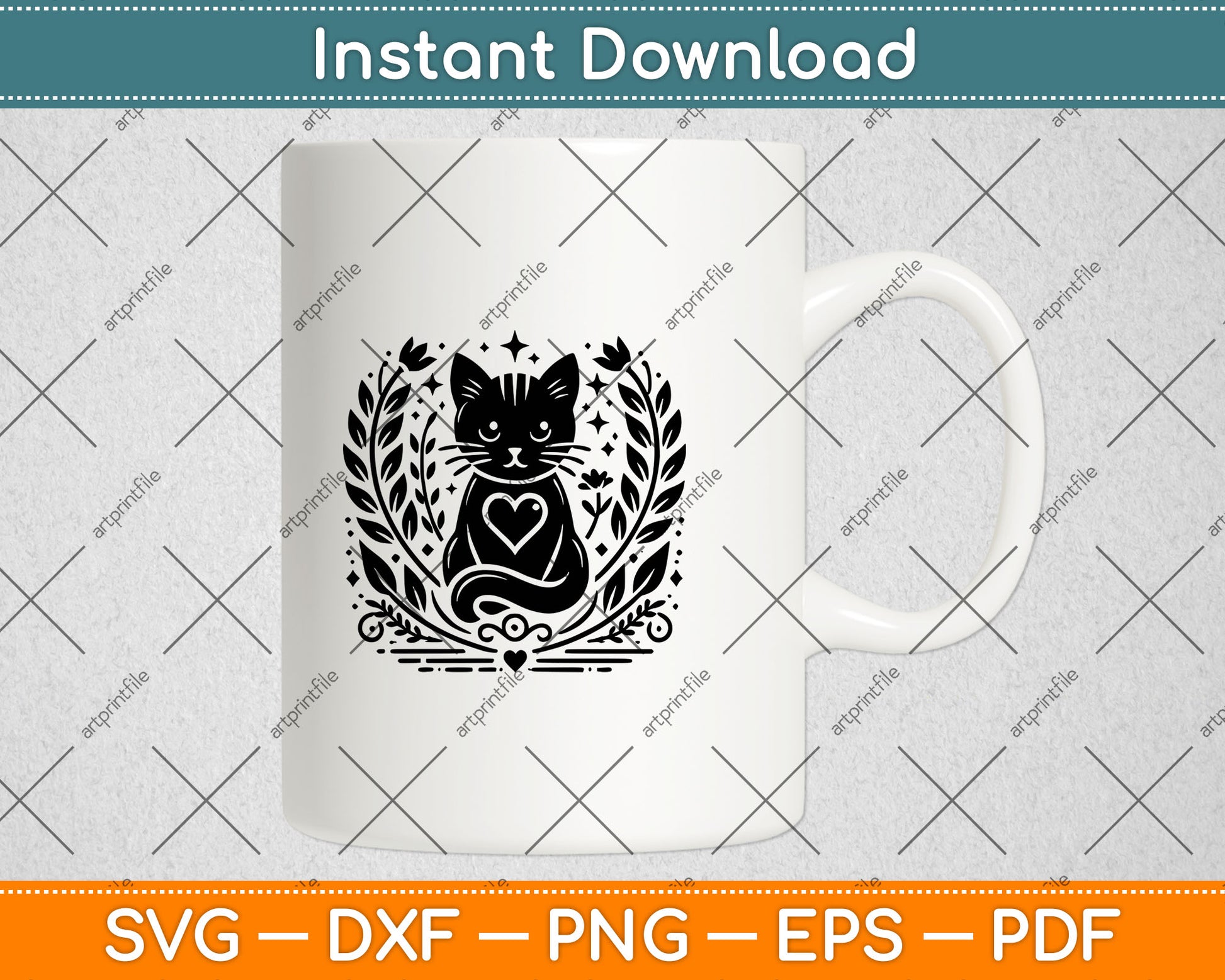 Cat Heart Svg Digital Cut File