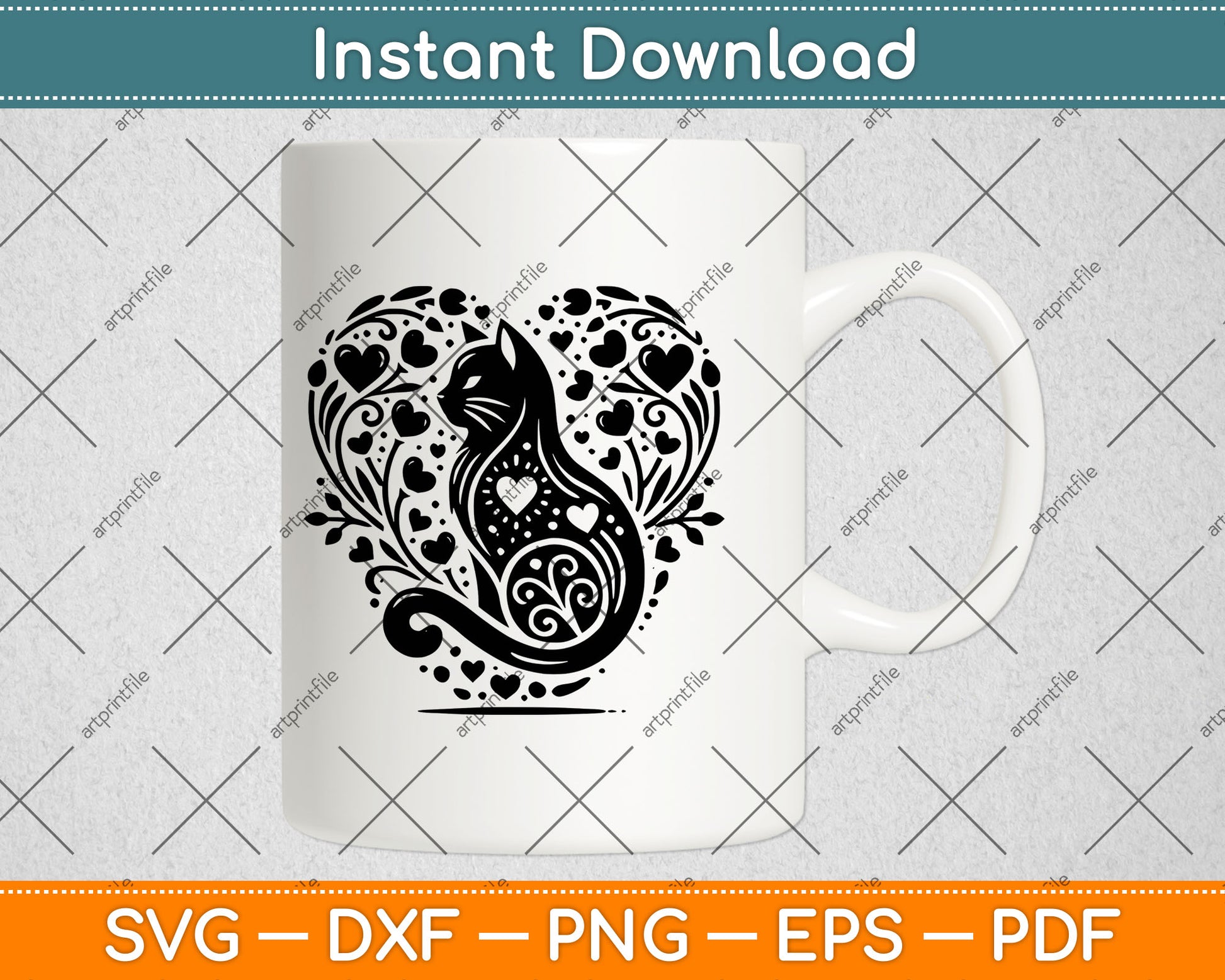 Cat Heart Svg Digital Craft File
