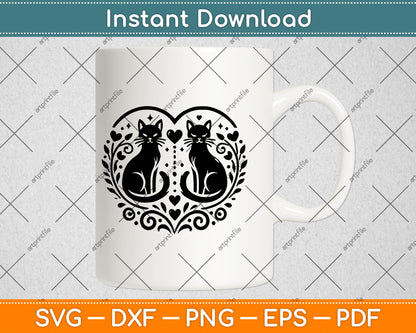 Cat Heart Svg Png Dxf Digital Cutting File