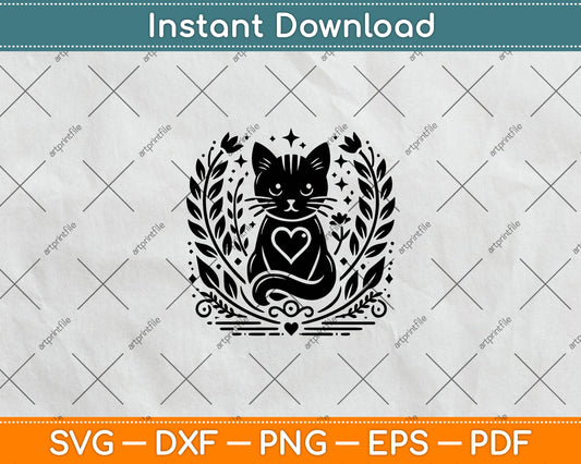 Cat Heart Svg Digital Cut File