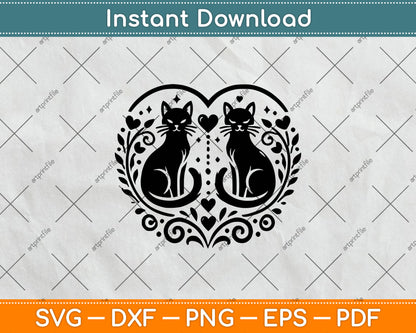 Cat Heart Svg Png Dxf Digital Cutting File