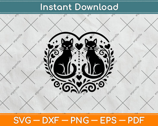 Cat Heart Svg Png Dxf Digital Cutting File