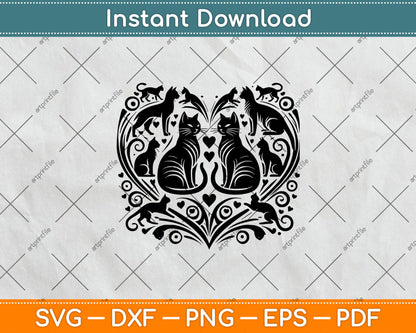 Cat Heart Svg Png Digital Cutting File