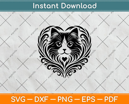 Cat Heart Svg Png Dxf Digital Craft Cutting File
