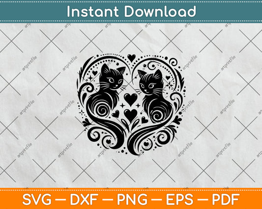 Cat Heart Svg Design Cutting File