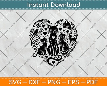 Cat Heart Svg Digital Cut File