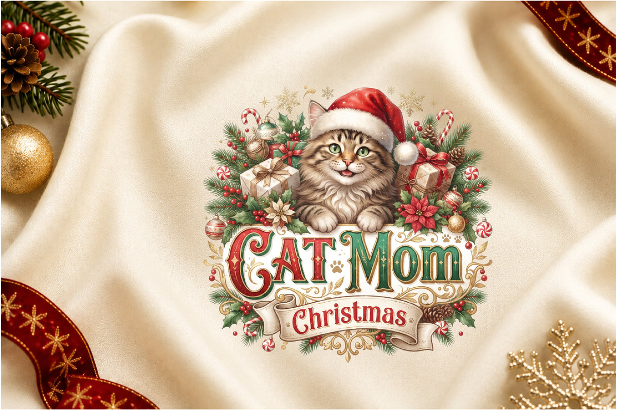 Cat Mom Christmas PNG