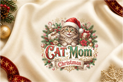 Cat Mom Christmas PNG