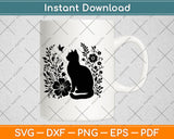 Cat With Flowers Svg Digital Cut File