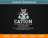 Cation - Funny Chemistry Humor Science Teacher Cat Svg Digital Cutting File