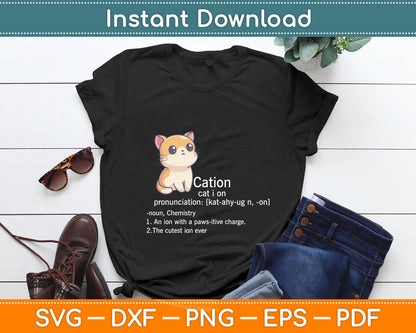 Cation Cat I On Pronunciation Funny Cat Definition Svg Digital Cutting File