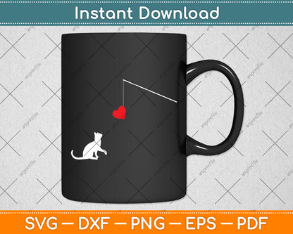 Cat Toy Funny Valentine's Day Svg Digital Cutting File