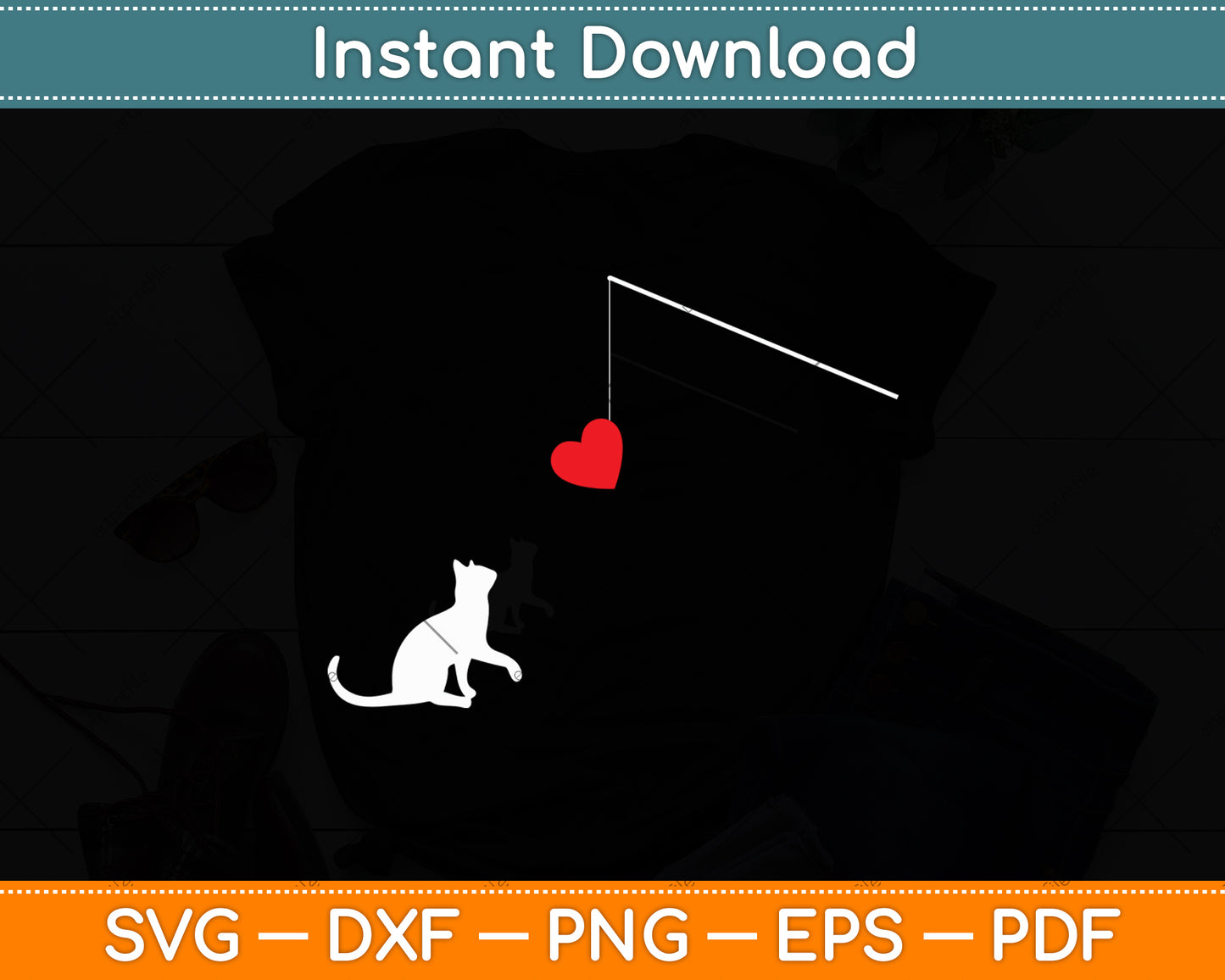 Cat Toy Funny Valentine's Day Svg Digital Cutting File