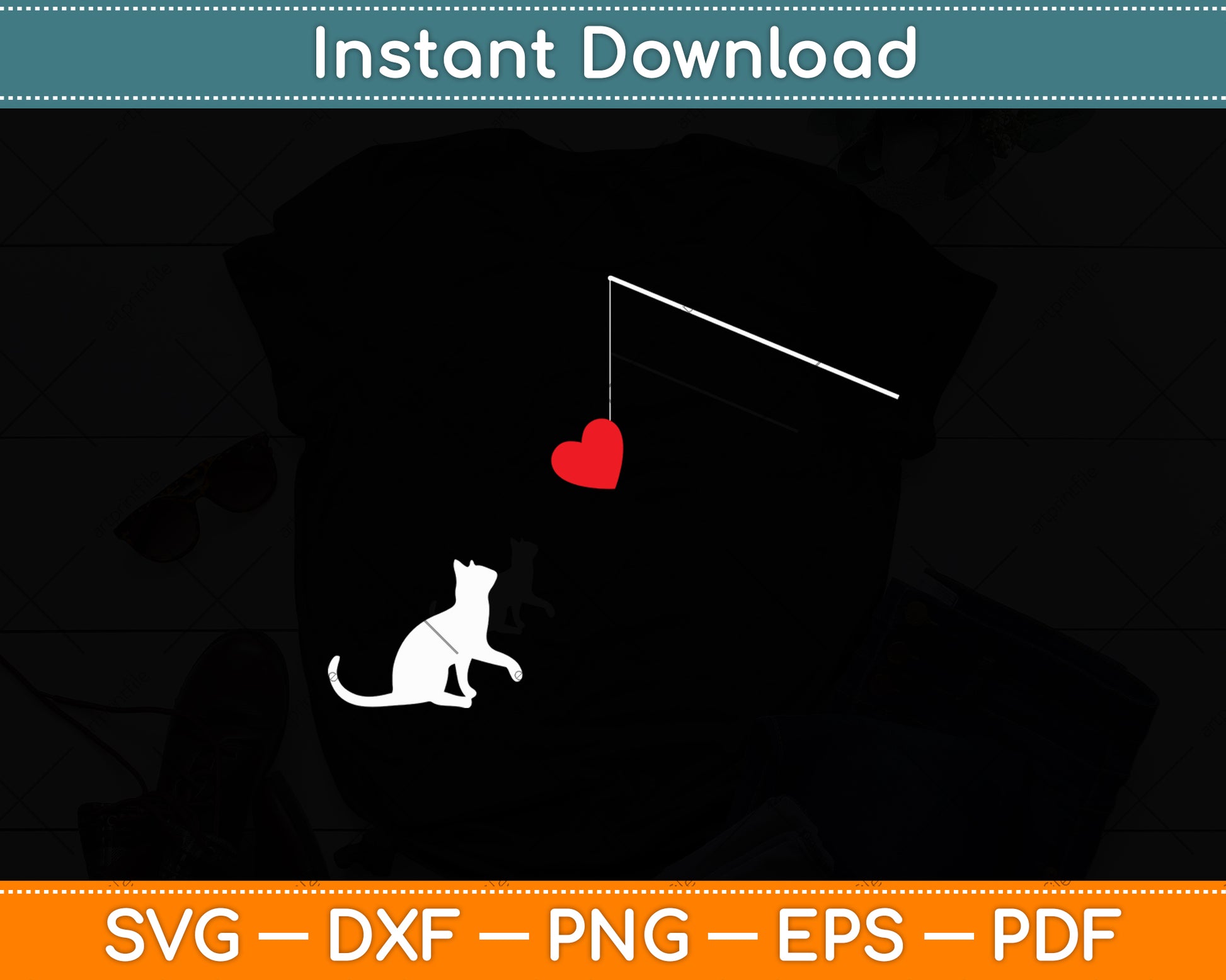 Cat Toy Funny Valentine's Day Svg Digital Cutting File