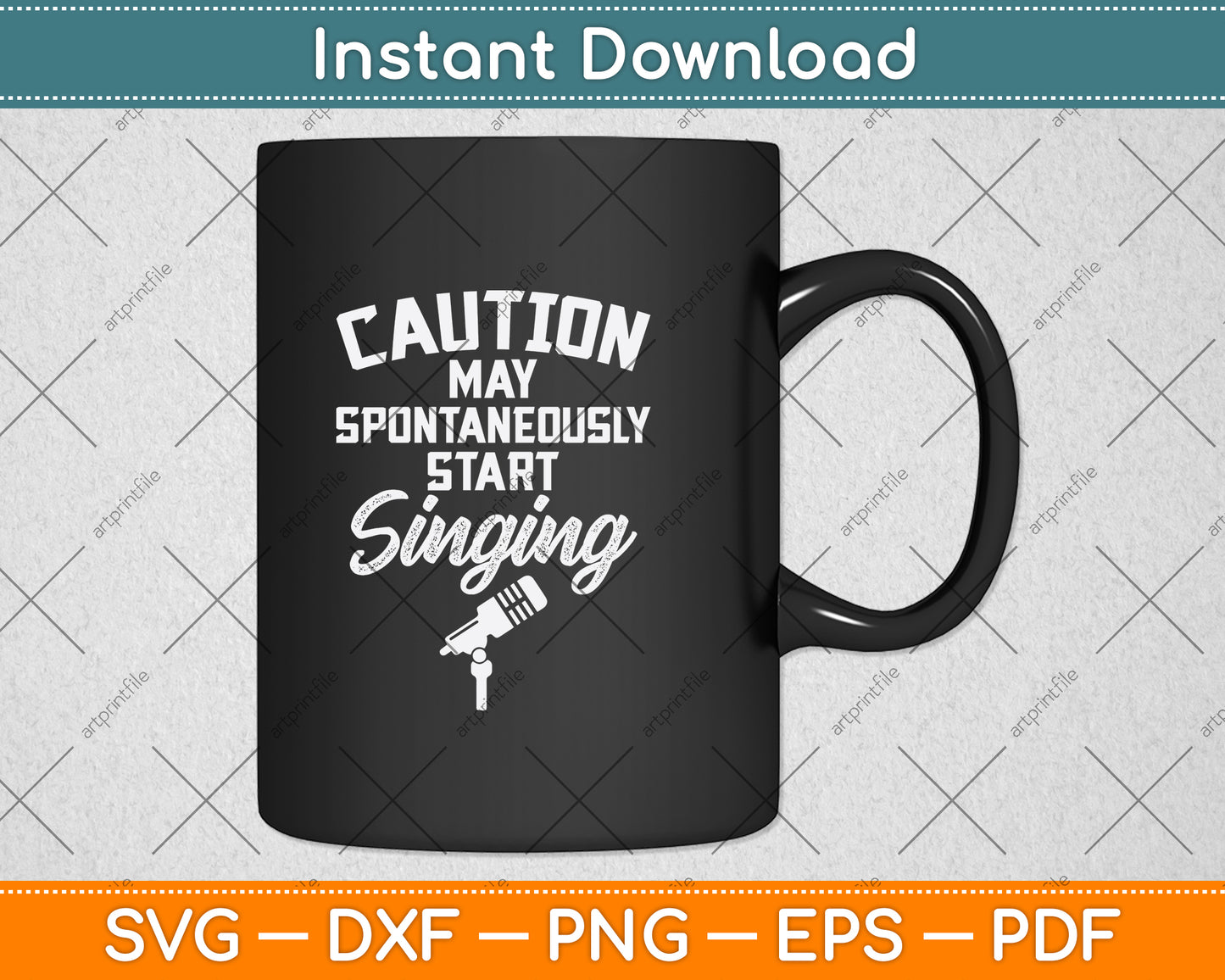 Caution May Spontaneously Start Singing Svg Png Dxf Digital Cutting File
