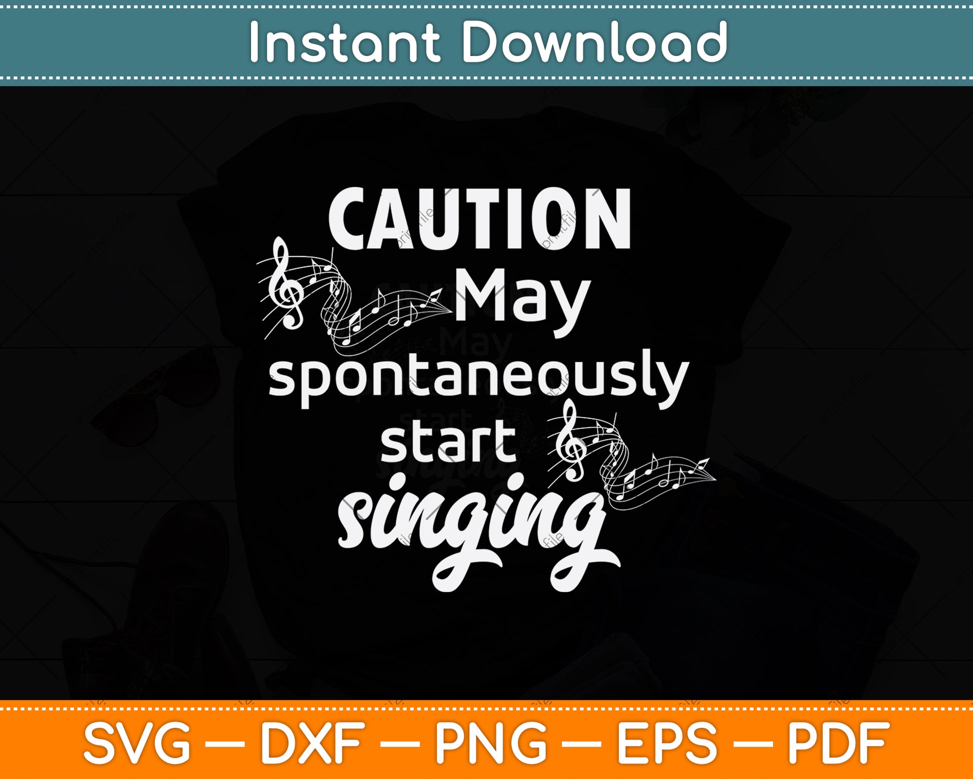 Caution May Spontaneously Start Singing Svg Design Cutting File