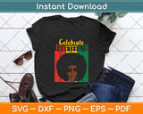 Celebrate Juneteenth Retro African Colors Women's Svg Png Dxf Digital Cutting File