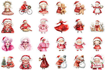 Sweet Cute Christmas Clipart Bundle 49 PNG Designs