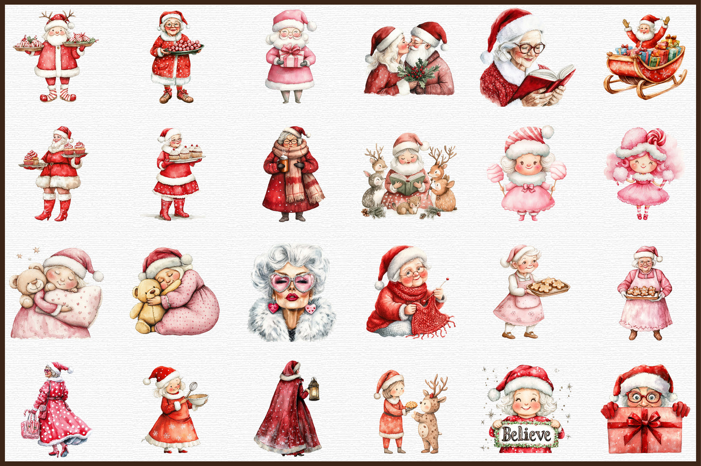 Sweet Cute Christmas Clipart Bundle 49 PNG Designs