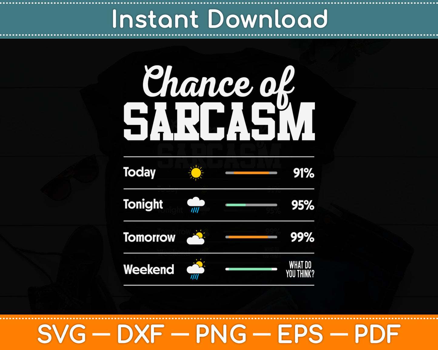 Chance Of Sarcasm Weather Svg Digital Cutting File