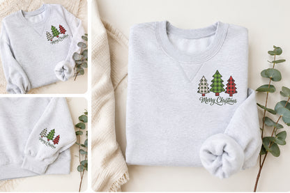 Checkered Christmas Trees Embroidery Design