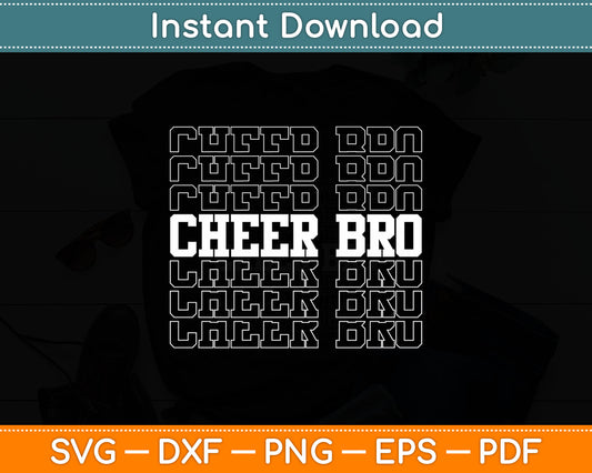 Cheer Bro Vintage Retro Brother Cheerleader Squad Svg Digital Cutting File