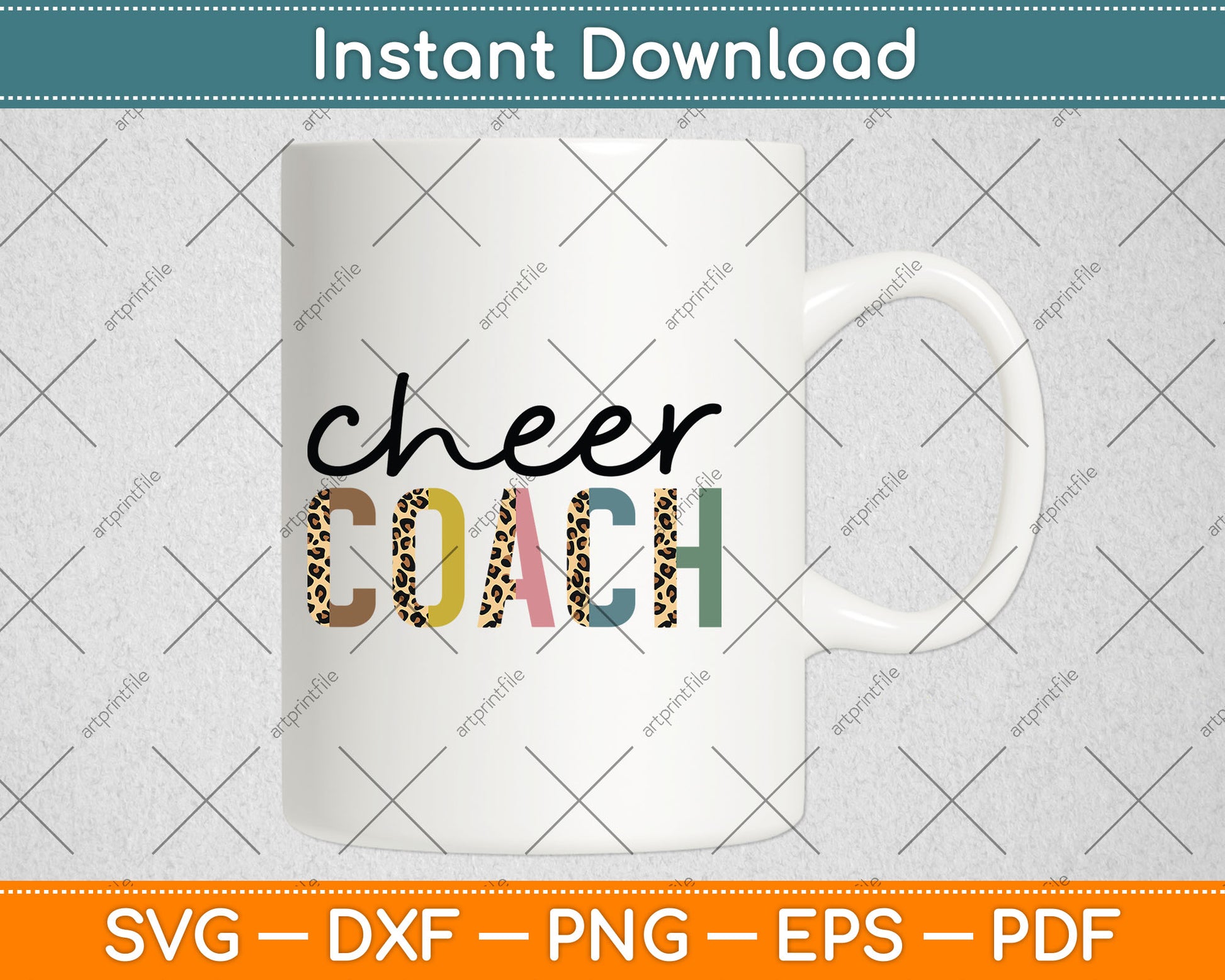 Cheer Coach Leopard Cheerleading Props Cute Cheer For Coach Svg Digital Cutting File