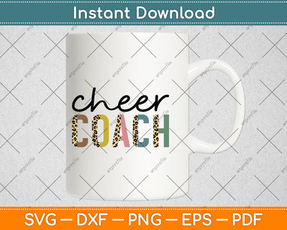 Cheer Coach Leopard Cheerleading Props Cute Cheer For Coach Svg Digital Cutting File