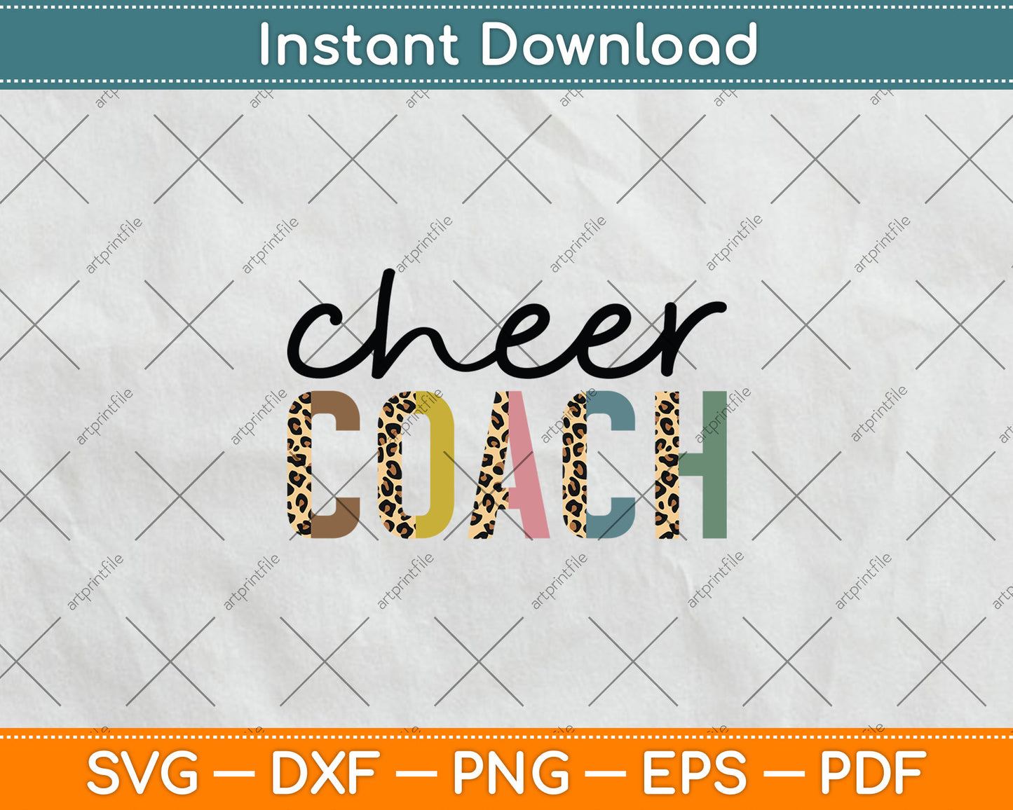 Cheer Coach Leopard Cheerleading Props Cute Cheer For Coach Svg Digital Cutting File