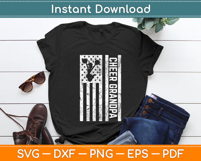 Cheer Grandpa Vintage American Flag Cheerleader Squad Svg Digital Cutting File