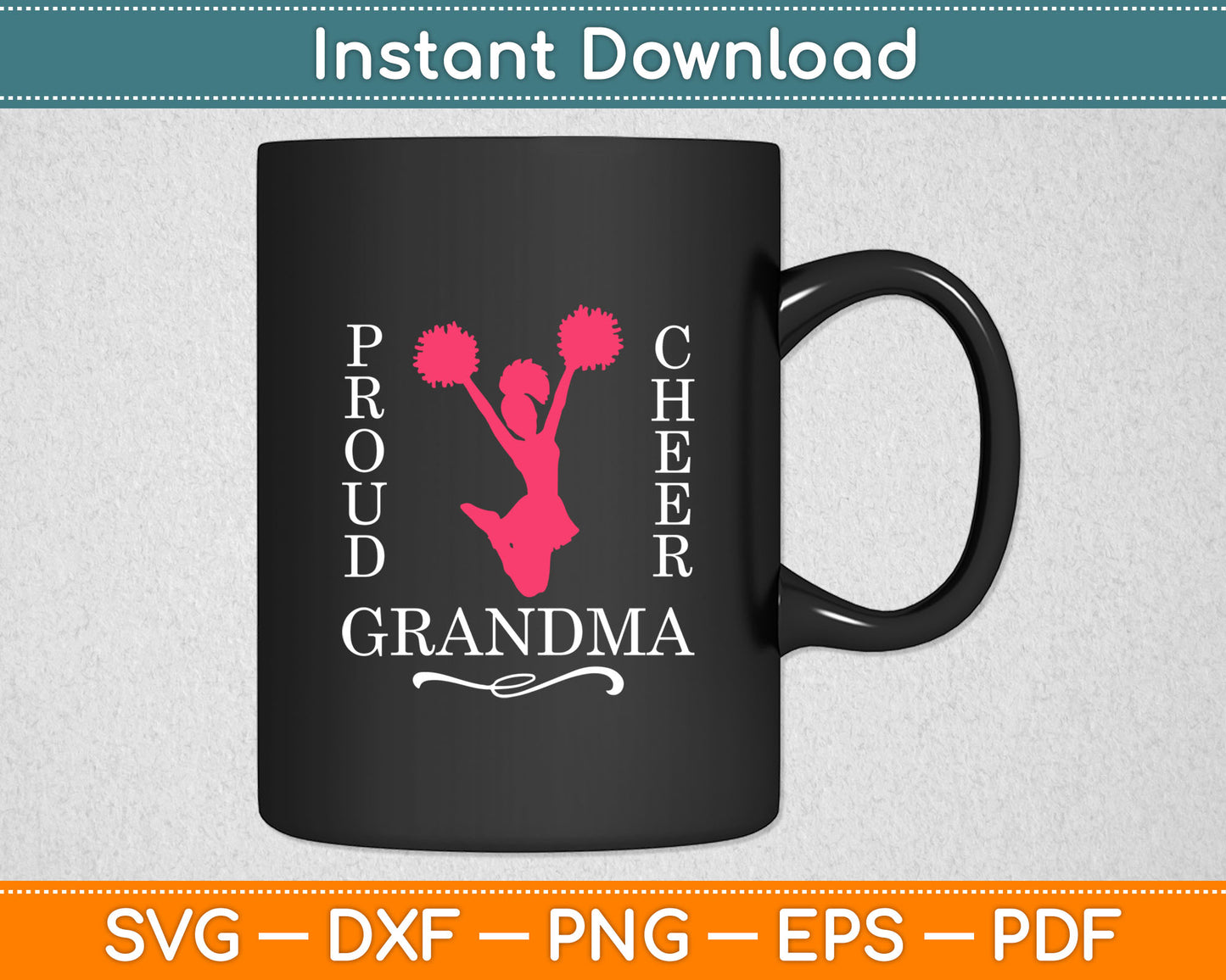 Proud Cheer Grandma Grandmother Cheerleading Svg Digital Cutting File