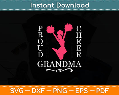 Proud Cheer Grandma Grandmother Cheerleading Svg Digital Cutting File