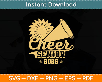 Cheerleader Cheer Graduation Gifts Cheer Senior Class 2026 Svg Digital Cutting File