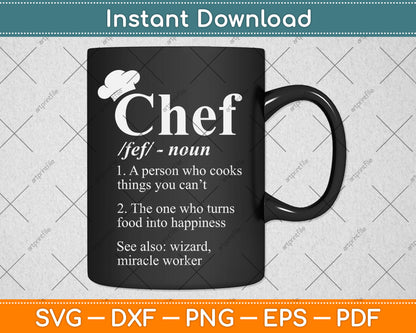 Chef Definition Fathers Day Svg Digital Cutting File