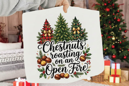 Chestnuts Roasting on an Open Fire PNG, Christmas Tree Holiday Sublimation Design, Festive Xmas Shirt