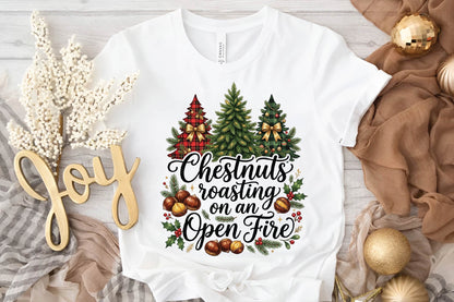 Chestnuts Roasting on an Open Fire PNG, Christmas Tree Holiday Sublimation Design, Festive Xmas Shirt