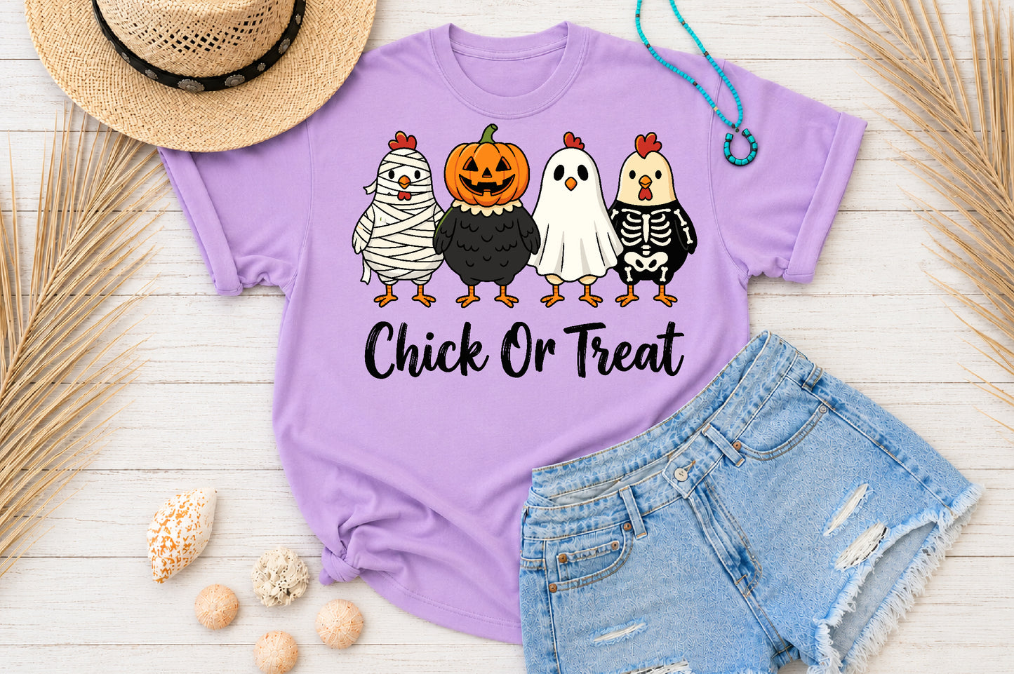 Chick Or Treat Halloween Chicken PNG Funny Sublimation Design