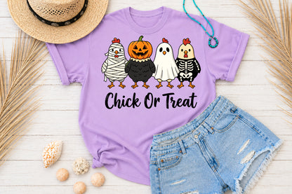 Chick Or Treat Halloween Chicken PNG Funny Sublimation Design