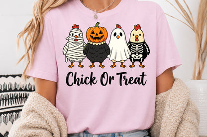 Chick Or Treat Halloween Chicken PNG Funny Sublimation Design