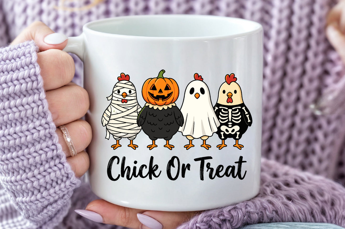 Chick Or Treat Halloween Chicken PNG Funny Sublimation Design