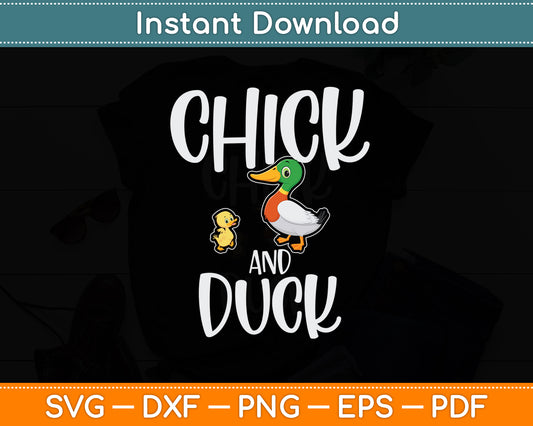 Chick and Duck Funny Svg Png Dxf Digital Cutting File