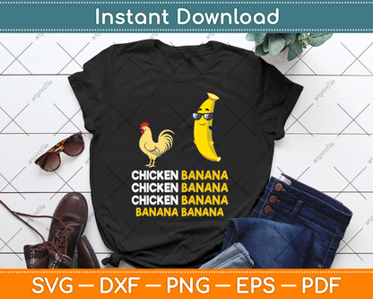 Chicken Banana Dance Funny SVG Digital Cutting File