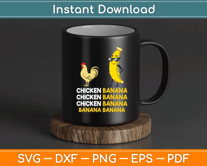 Chicken Banana Dance Funny SVG Digital Cutting File