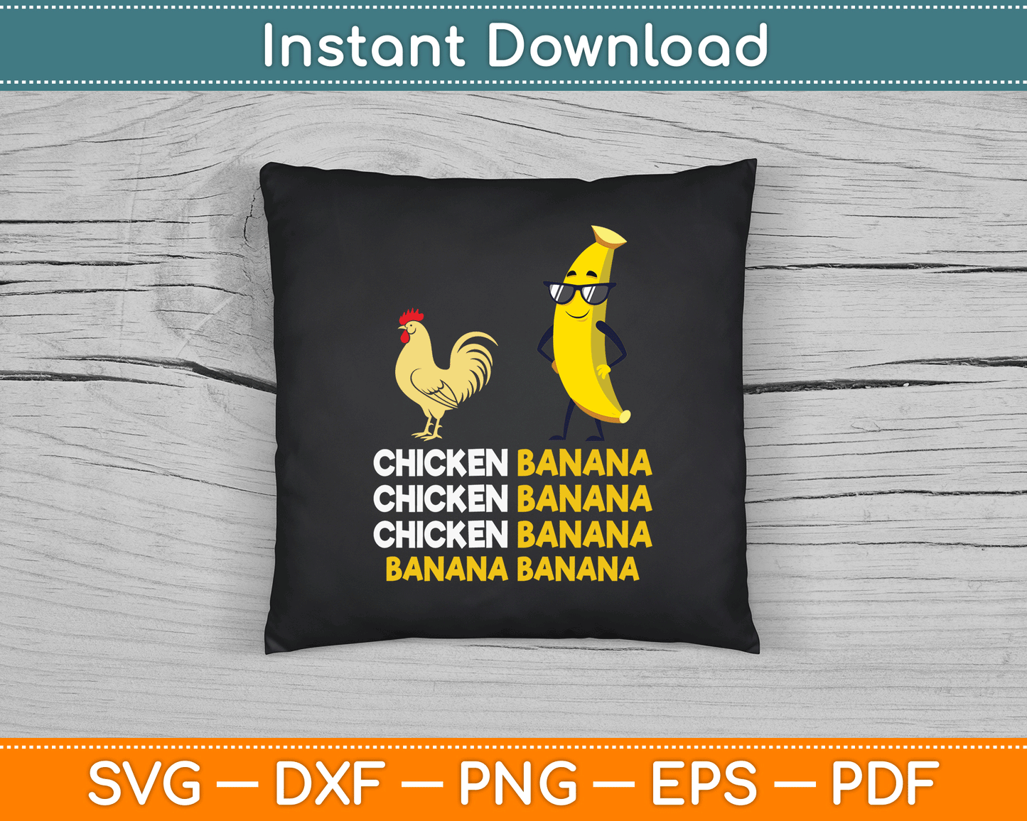 Chicken Banana Dance Funny SVG Digital Cutting File