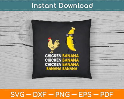 Chicken Banana Dance Funny SVG Digital Cutting File