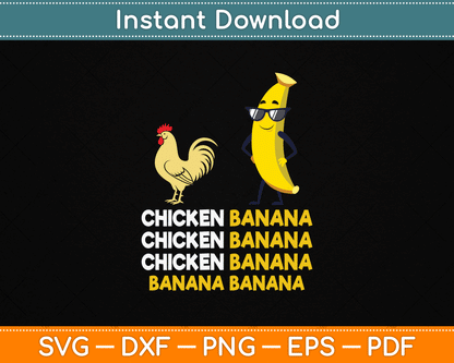 Chicken Banana Dance Funny SVG Digital Cutting File