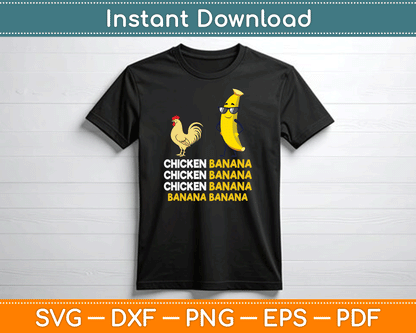 Chicken Banana Dance Funny SVG Digital Cutting File
