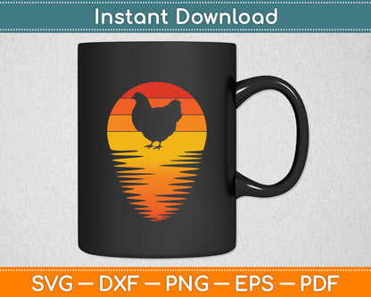Chicken 70s Vintage Retro Sunset Chicken Svg Digital Cutting File