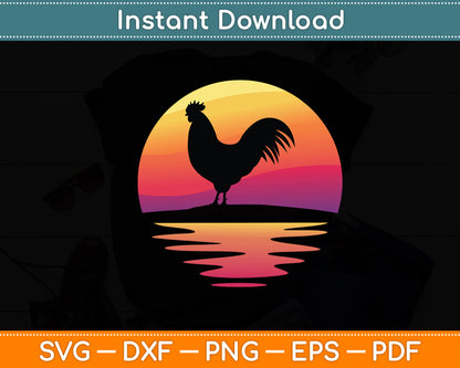 Chicken 70s Vintage Retro Sunset Chicken Svg Digital Cutting File